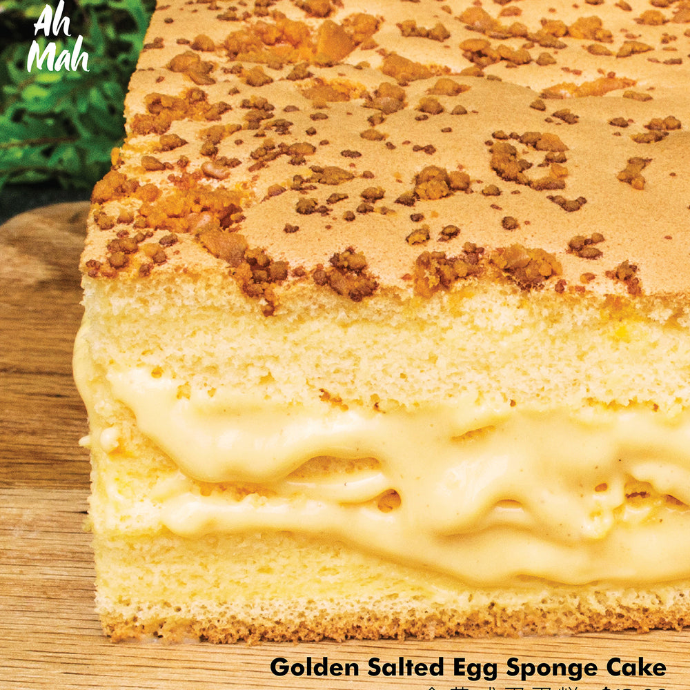 Ah Mah Homemade Cake selling salted egg yolk sponge cakes for S$12